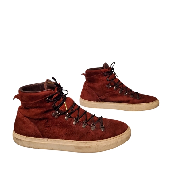 Diemme Maroon Leather Lace-Up Ankle Combat Boots Men's Size 10M - Picture 7 of 15